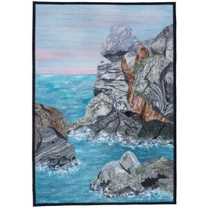 ADRIATIC ÉTUDE III - original mixed media textile wall hanging - New